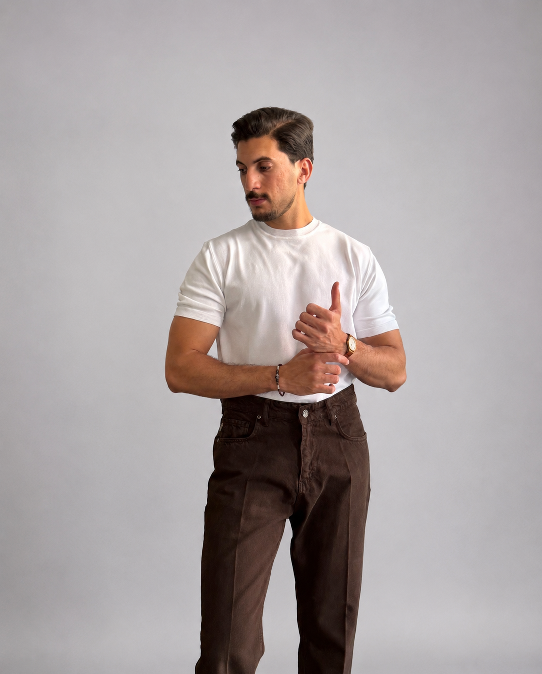 T-shirt semi high neck