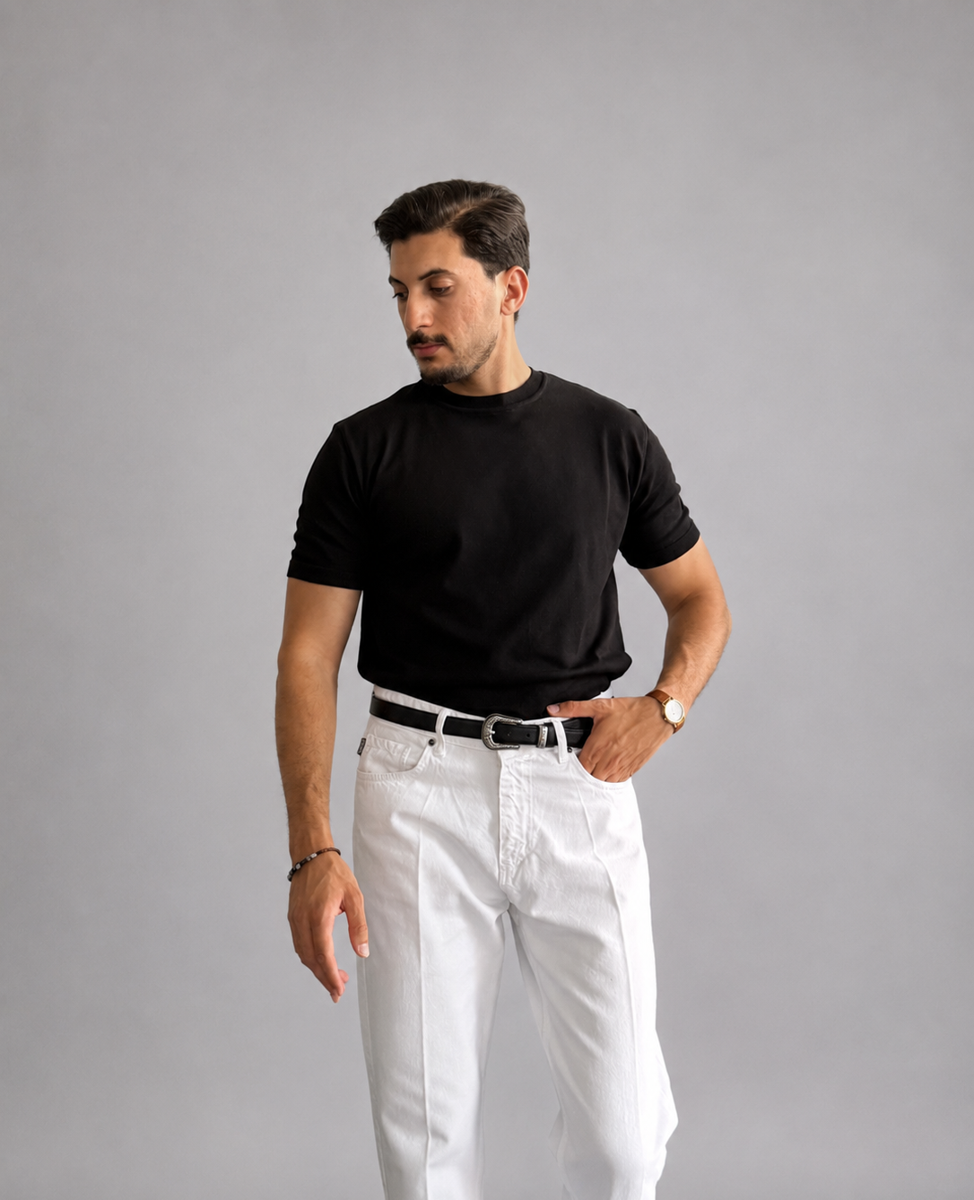 T-shirt semi high neck