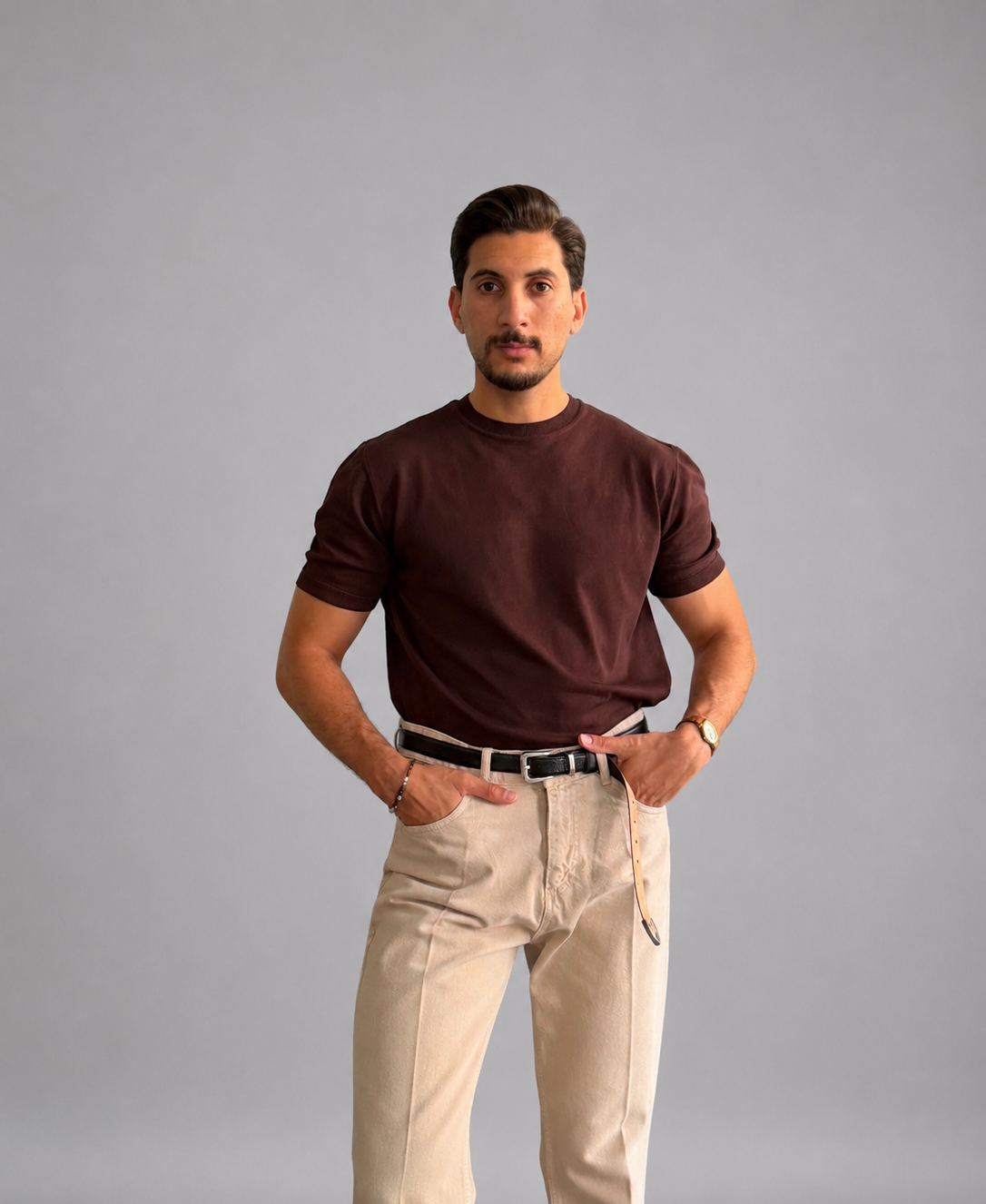 T-shirt semi high neck